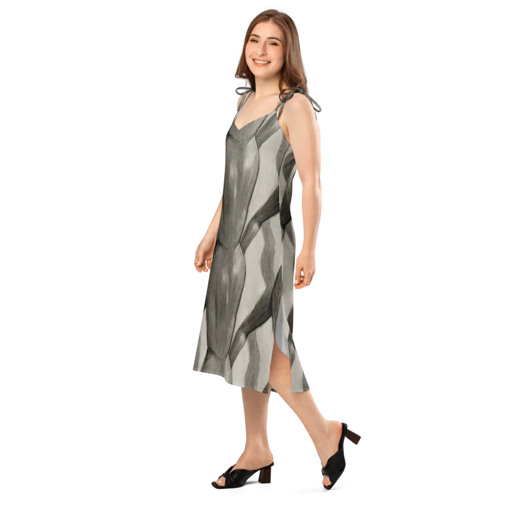 Charcoal Petal on Slip Dress — Left Front