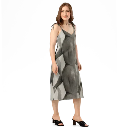 Charcoal Petal on a Slip Dress