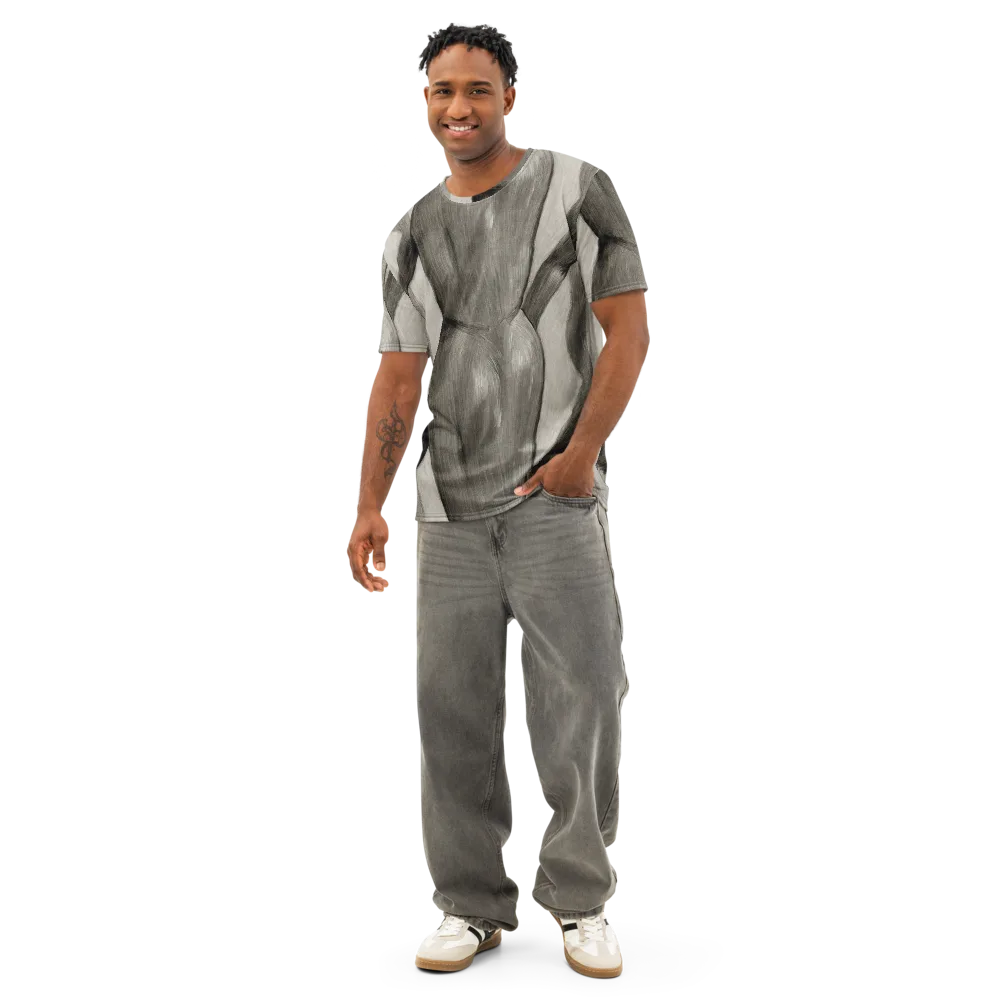 Charcoal Petal on Men's Cotton Crew Neck T-Shirt — Front