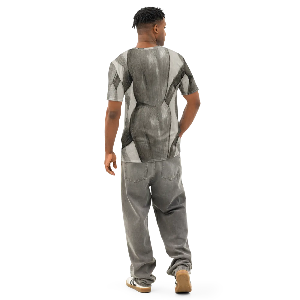 Charcoal Petal on Men's Cotton Crew Neck T-Shirt — Back