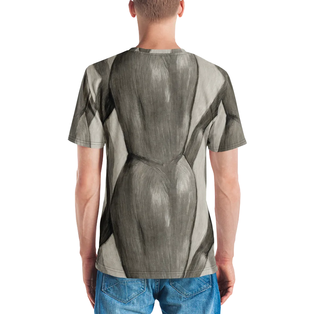 Charcoal Petal on Men's Crew Neck T-Shirt — Back