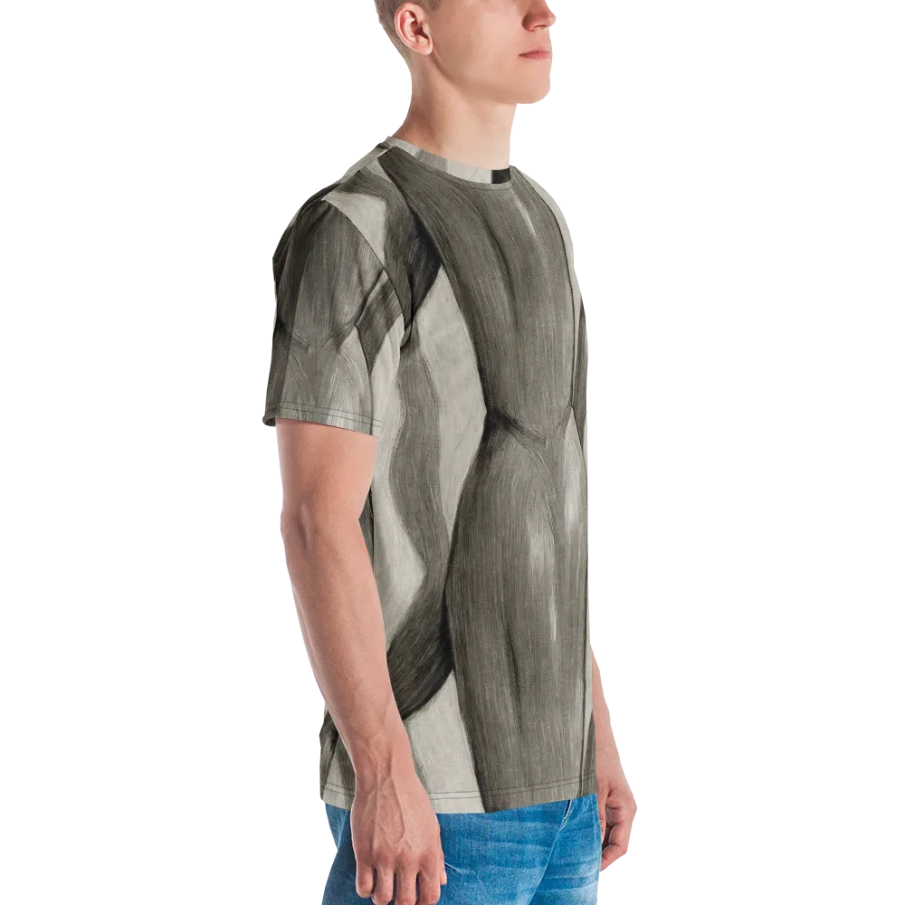 Charcoal Petal on Men's Crew Neck T-Shirt — Right