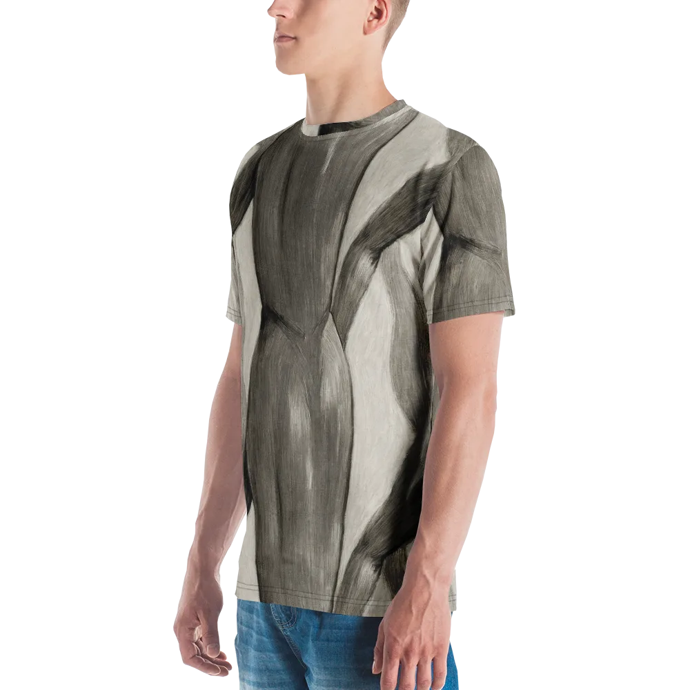 Charcoal Petal on Men's Crew Neck T-Shirt — Left