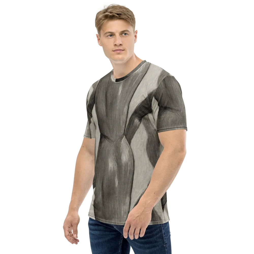 Charcoal Petal on Men's Crew Neck T-Shirt — Left