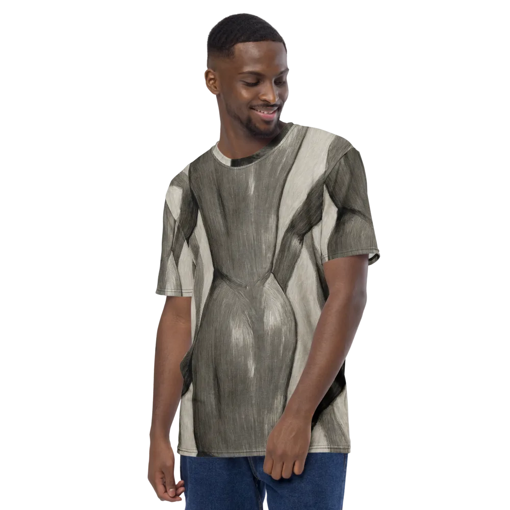 Charcoal Petal on Men's Crew Neck T-Shirt — Left