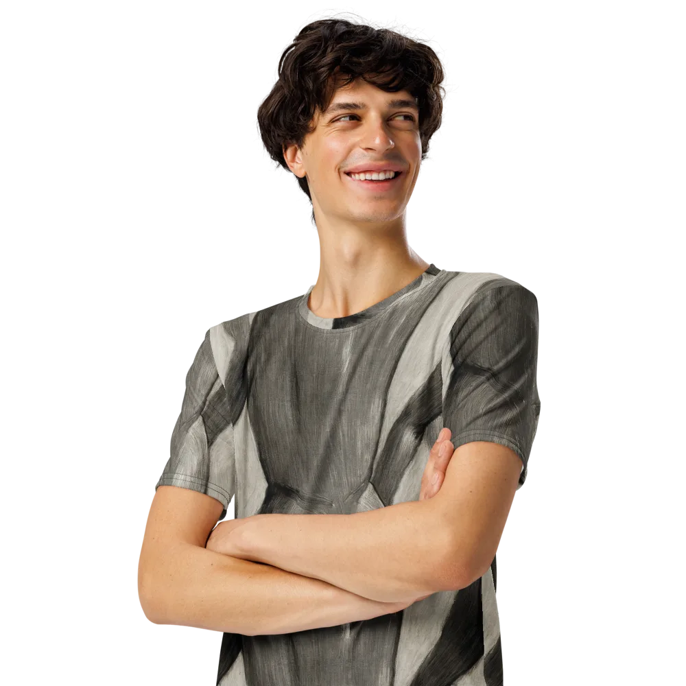 Charcoal Petal on Men's Crew Neck T-Shirt — Left Front