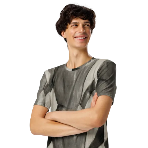Charcoal Petal on a Men's Crew Neck T-Shirt