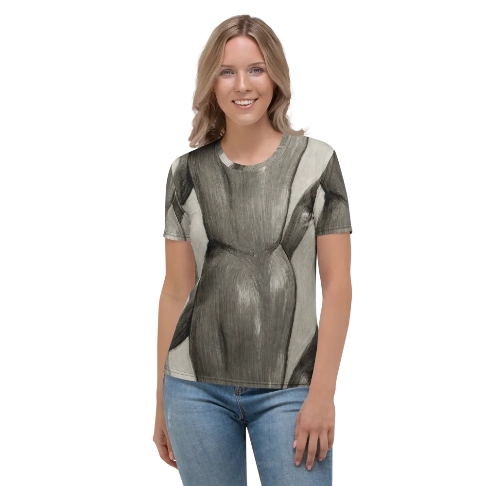 Charcoal Petal on Women's Crew Neck T-Shirt — Front