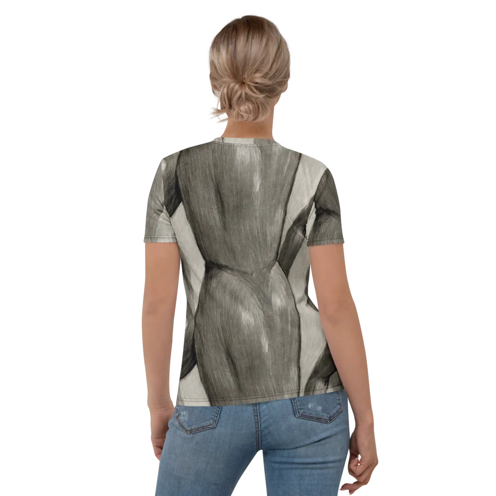 Charcoal Petal on Women's Crew Neck T-Shirt — Back