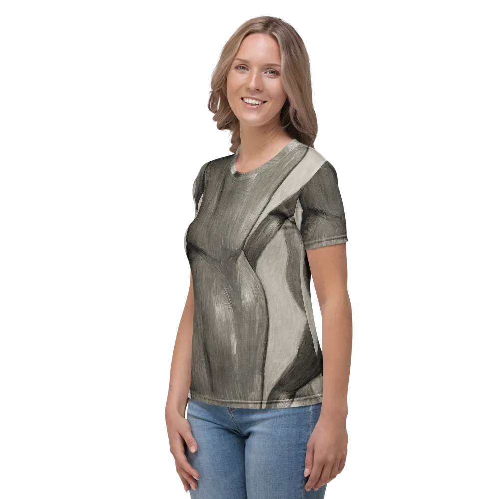 Charcoal Petal on Women's Crew Neck T-Shirt — Left
