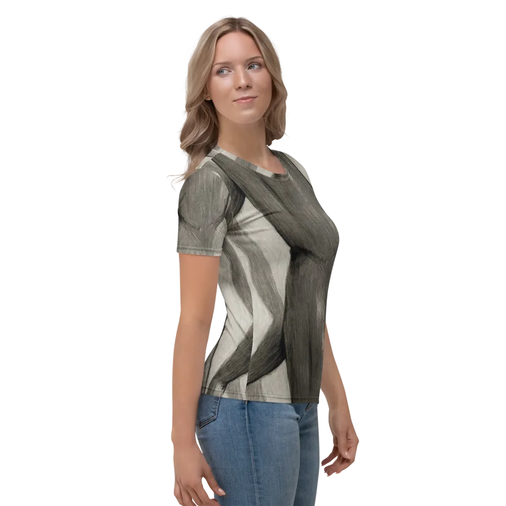 Charcoal Petal on Women's Crew Neck T-Shirt — Right