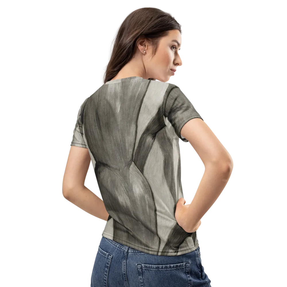 Charcoal Petal on Women's Crew Neck T-Shirt — Back