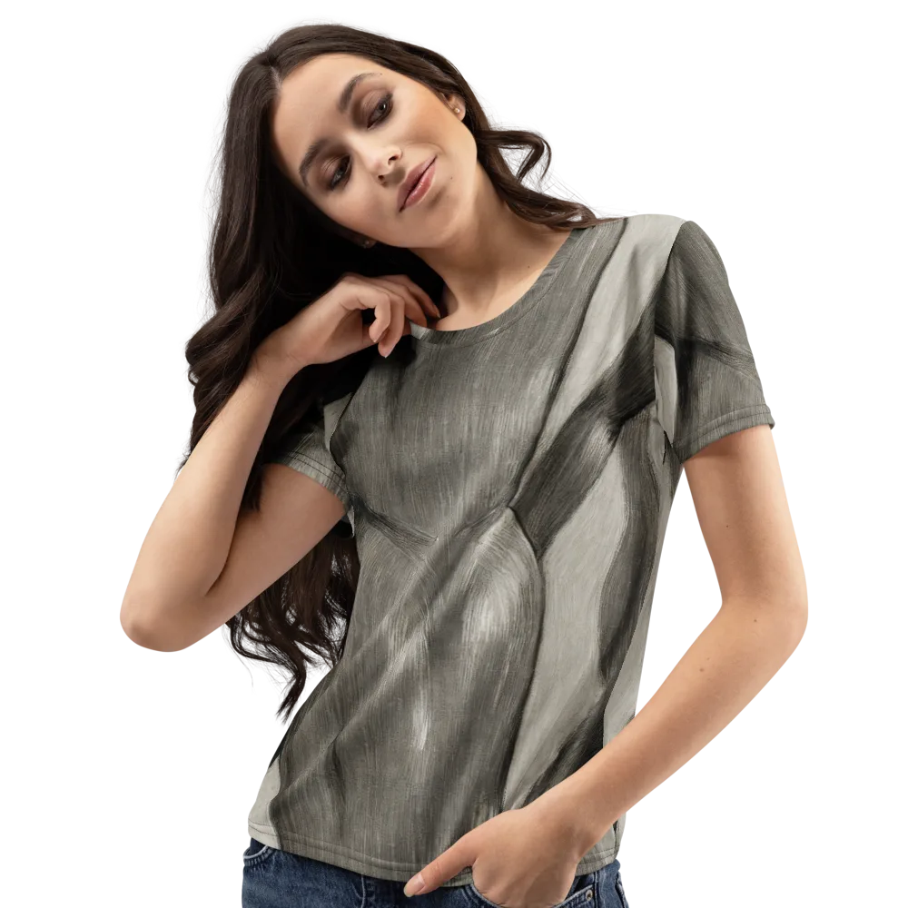 Charcoal Petal on Women's Crew Neck T-Shirt — Left Front