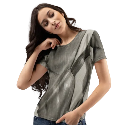 Charcoal Petal on a Women's Crew Neck T-Shirt