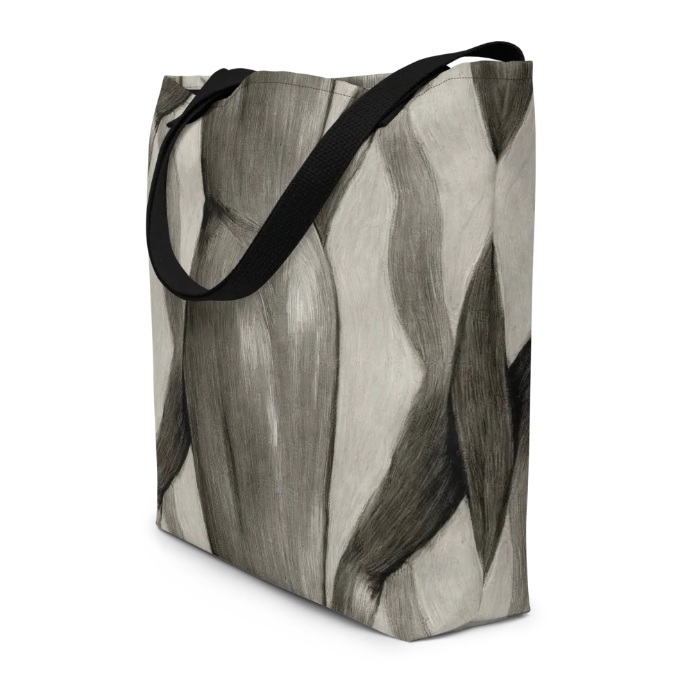 Charcoal Petal on Large Tote Bag W/ Pocket — Front