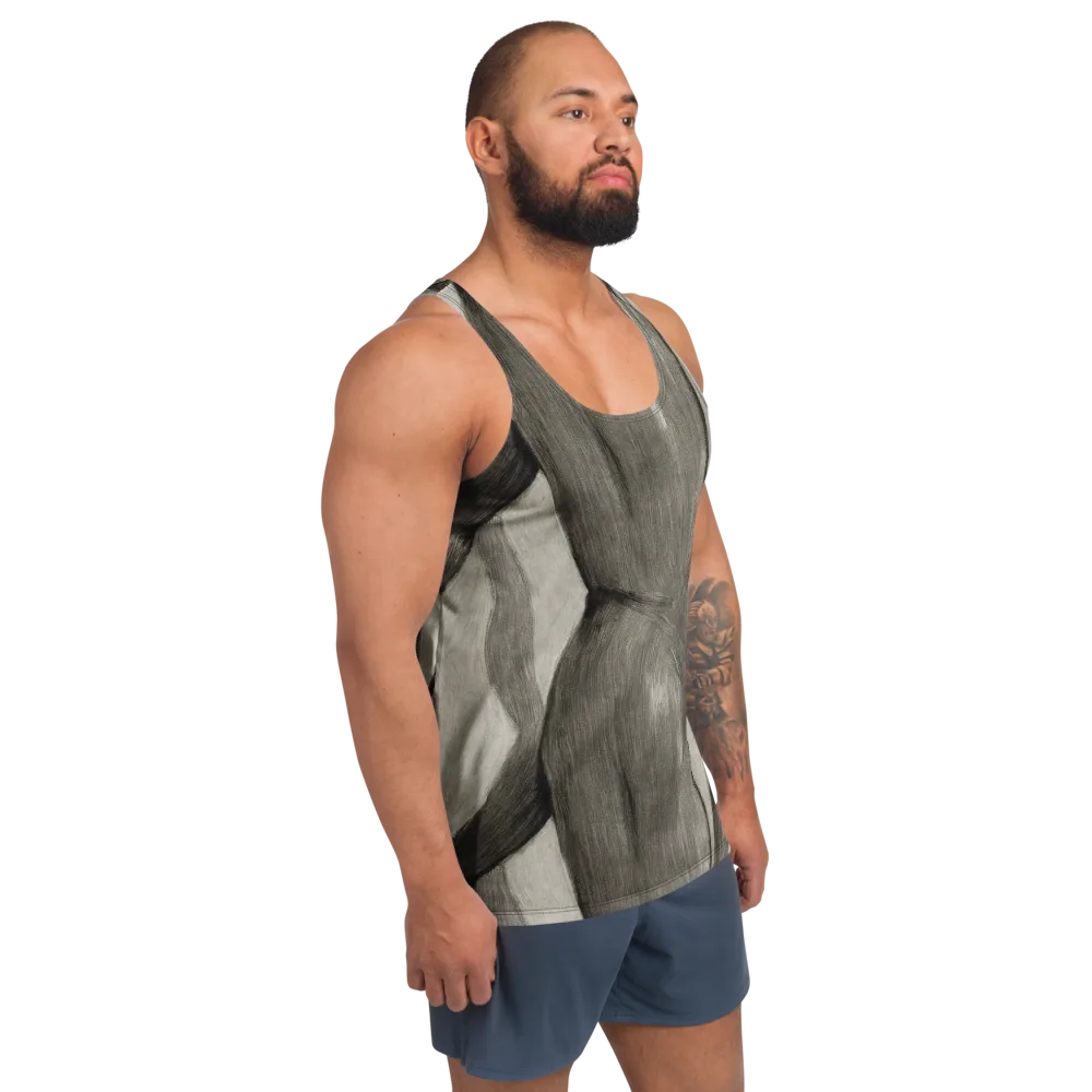 Charcoal Petal on Men's Tank Top — Right Front