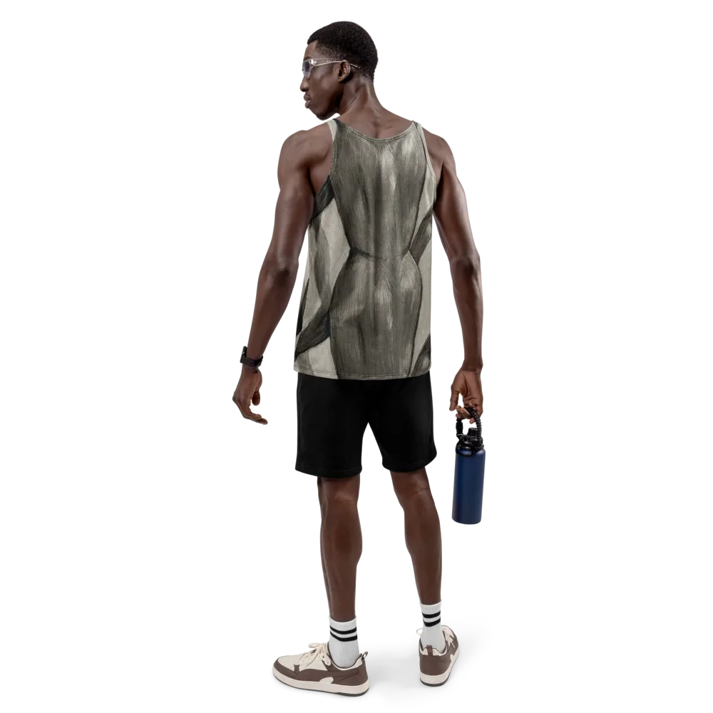 Charcoal Petal on Men's Tank Top — Back