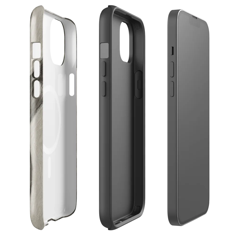 Charcoal Petal on MagSafe Tough Case for iPhone® — Front