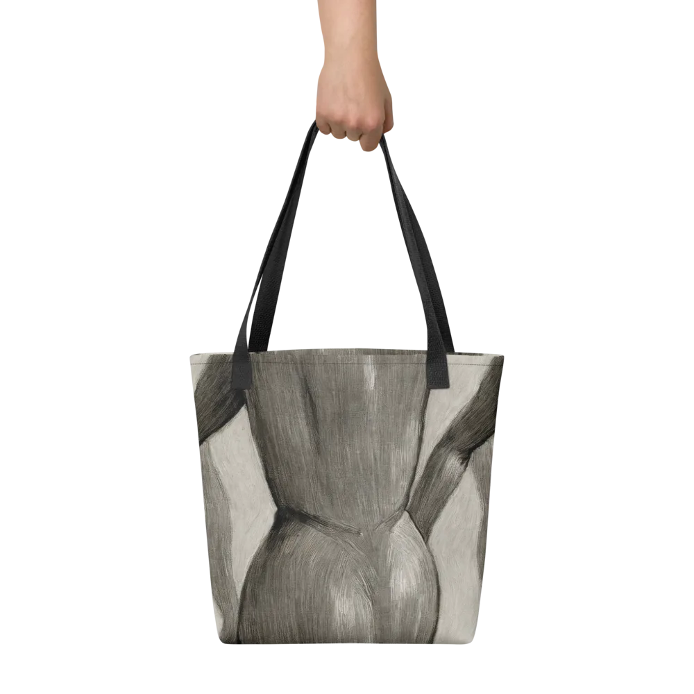 Charcoal Petal on Tote Bag — Front