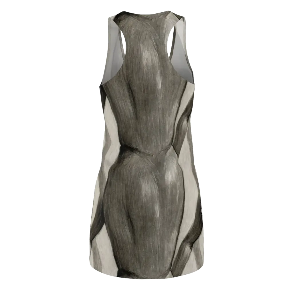 Charcoal Petal on Racerback Dress — Back