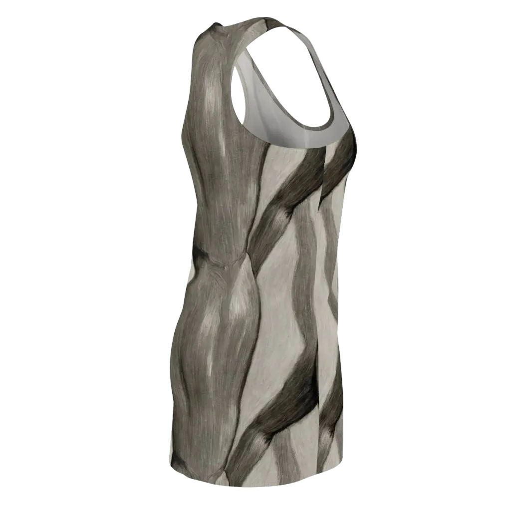 Charcoal Petal on Racerback Dress — Back Side
