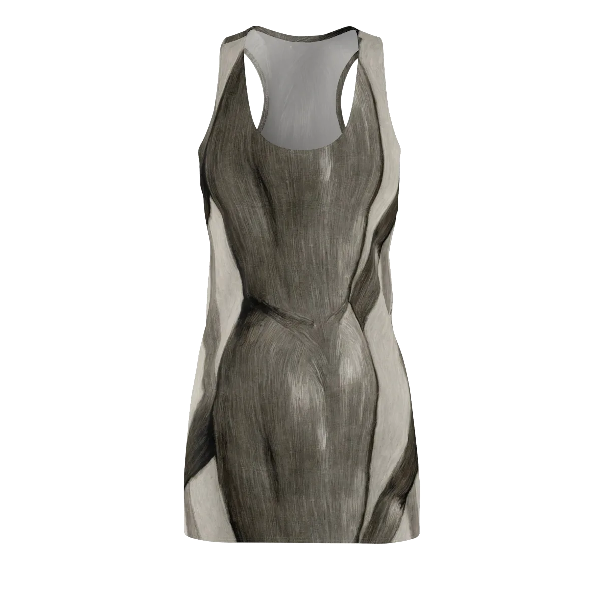 Charcoal Petal on Racerback Dress — Front