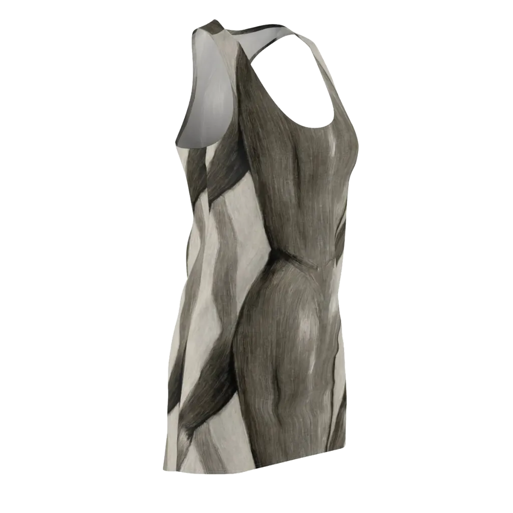 Charcoal Petal on Racerback Dress — Front Side