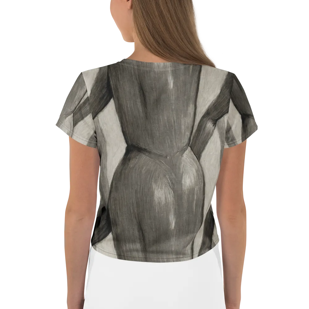 Charcoal Petal on Crop Tee — Back