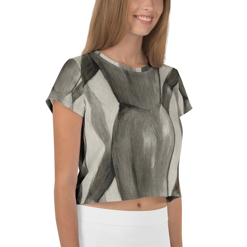 Charcoal Petal on Crop Tee — Right
