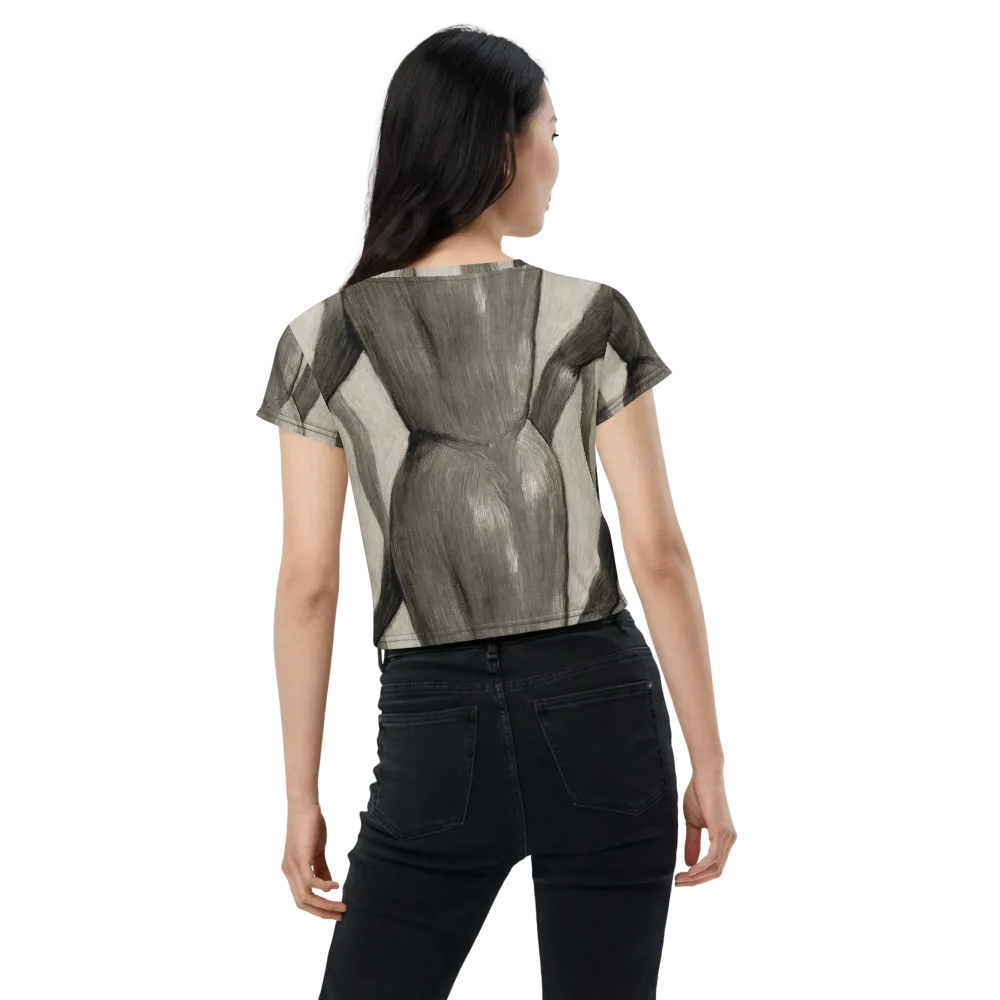 Charcoal Petal on Crop Tee — Back