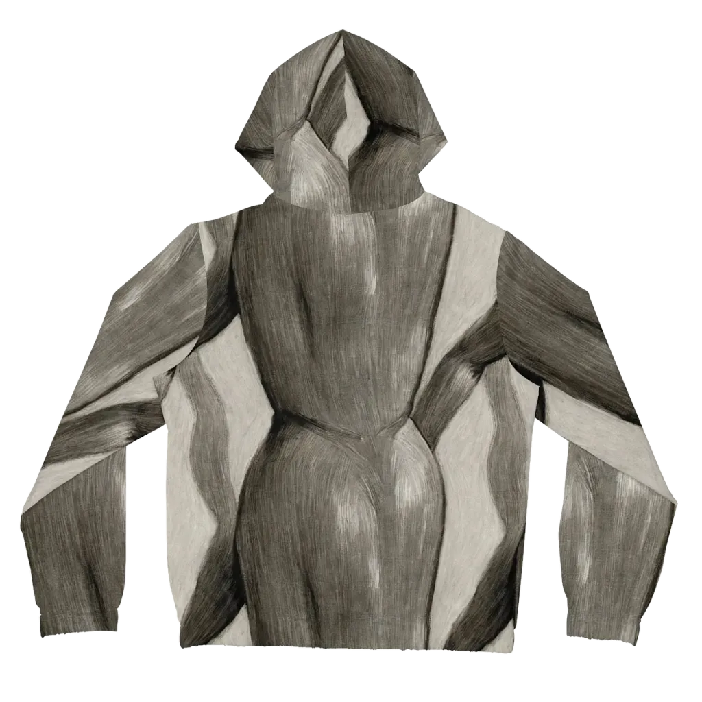 Charcoal Petal on Women's Full-Zip Hoodie — Back