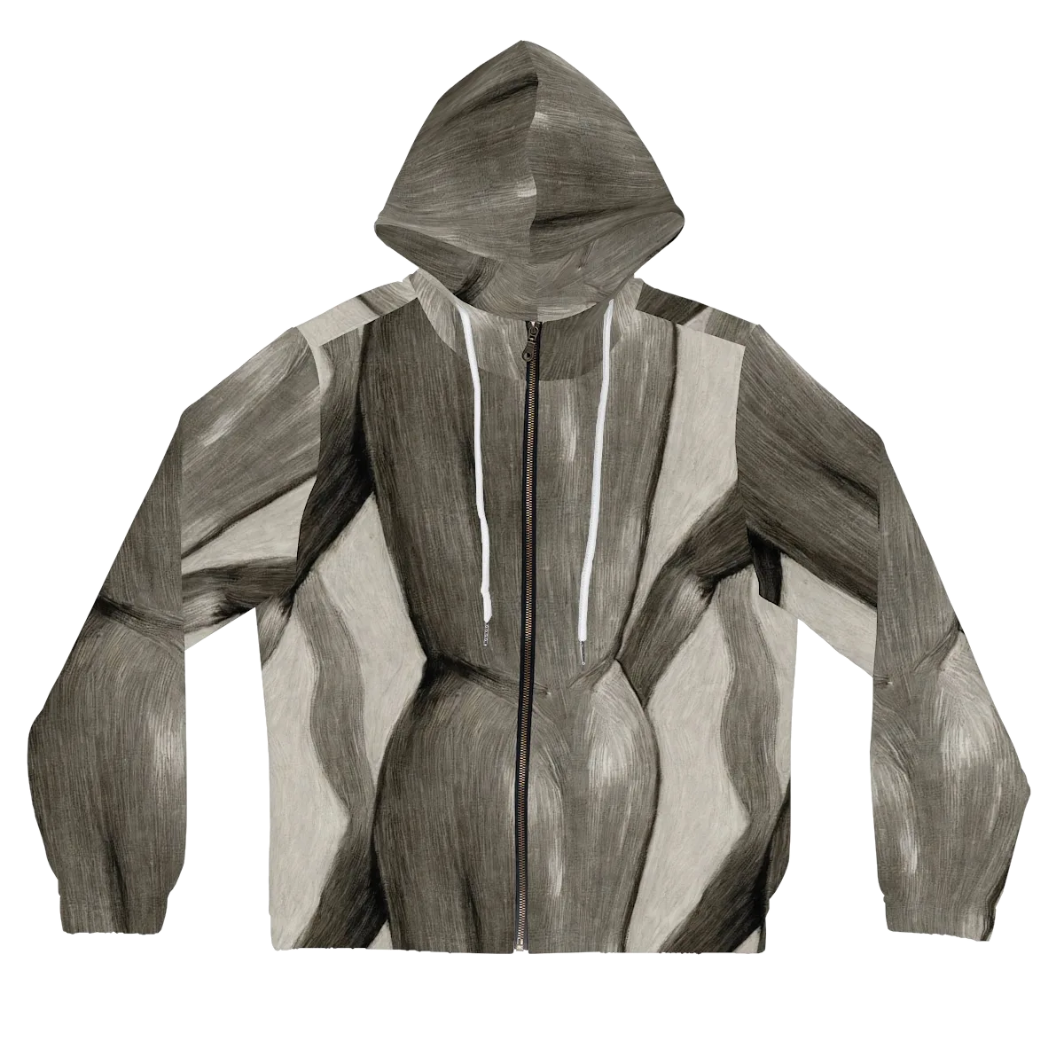 Charcoal Petal on Women's Full-Zip Hoodie — Front