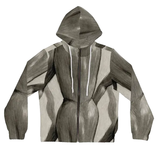 Charcoal Petal on a Women's Full-Zip Hoodie