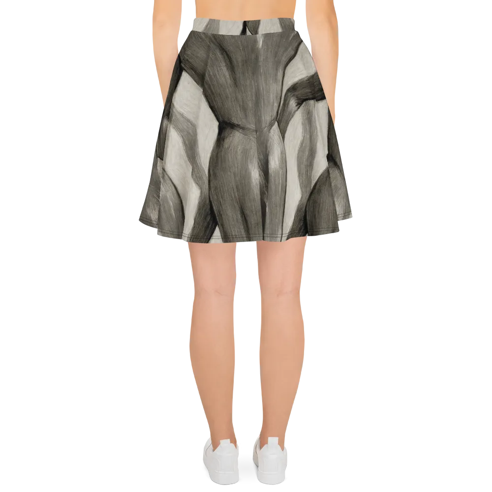 Charcoal Petal on Skater Skirt — Back