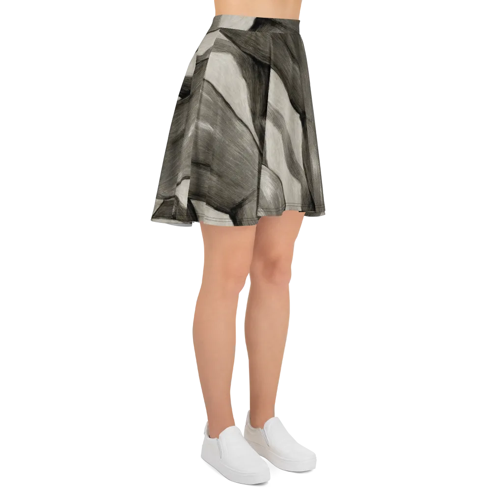 Charcoal Petal on Skater Skirt — Right