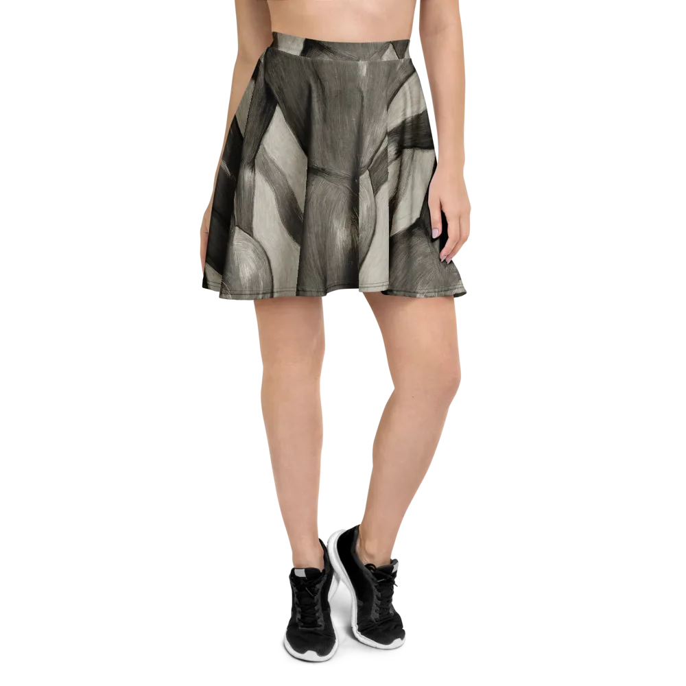 Charcoal Petal on Skater Skirt — Front
