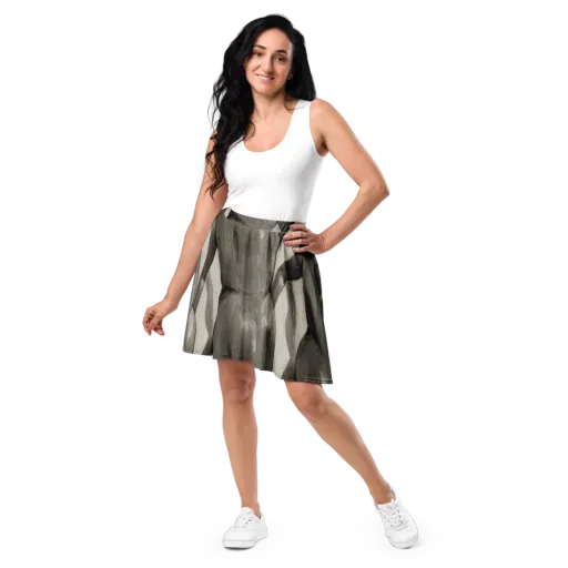 Charcoal Petal on a Skater Skirt