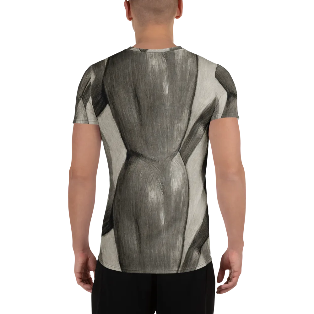 Charcoal Petal on Men's Athletic T-Shirt — Back