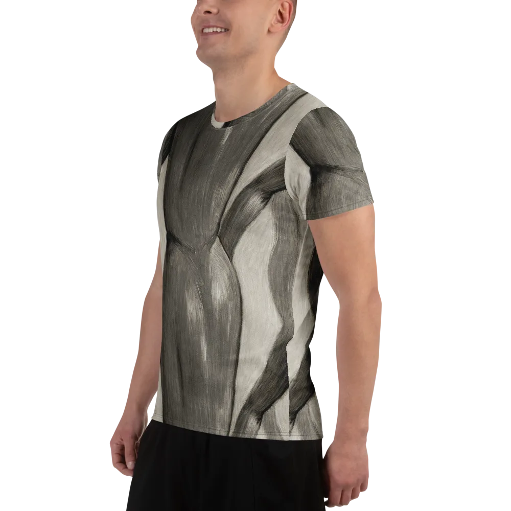 Charcoal Petal on Men's Athletic T-Shirt — Left