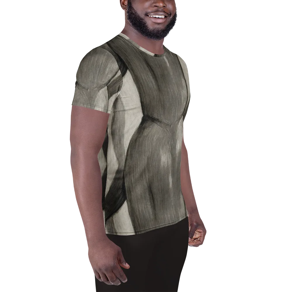 Charcoal Petal on Men's Athletic T-Shirt — Right