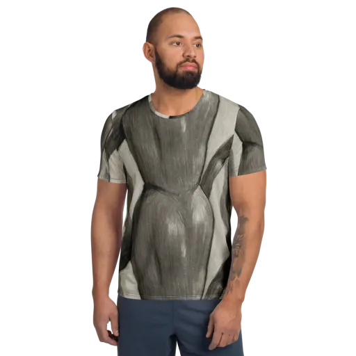 Charcoal Petal on a Men's Athletic T-Shirt