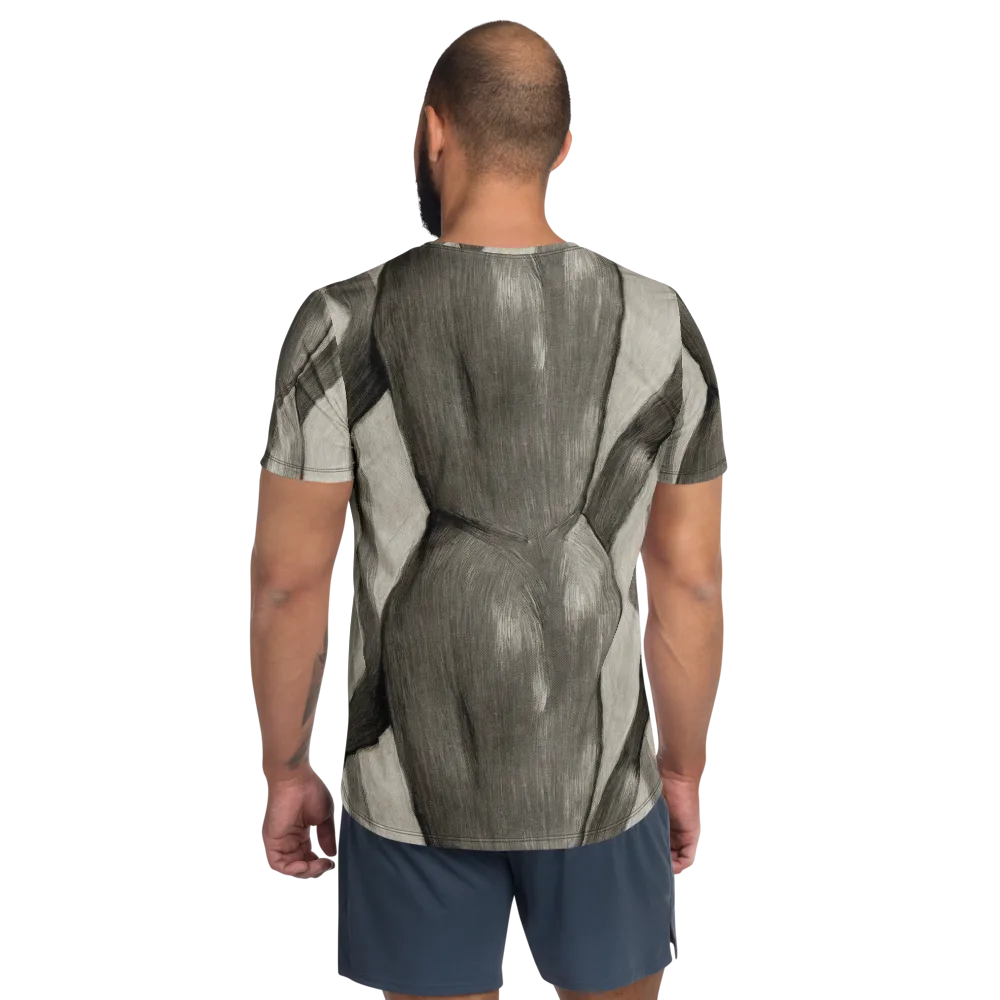 Charcoal Petal on Men's Athletic T-Shirt — Back