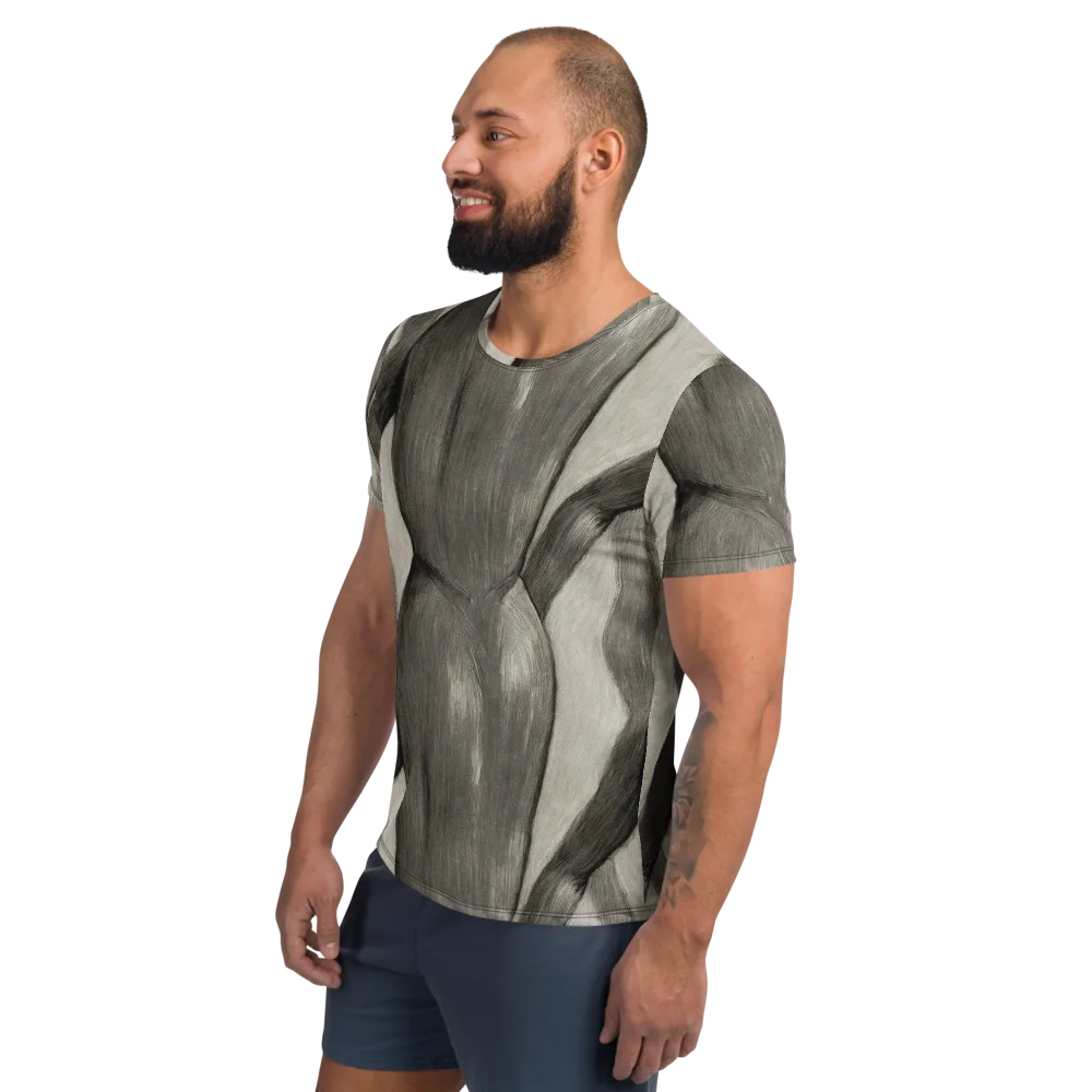 Charcoal Petal on Men's Athletic T-Shirt — Left