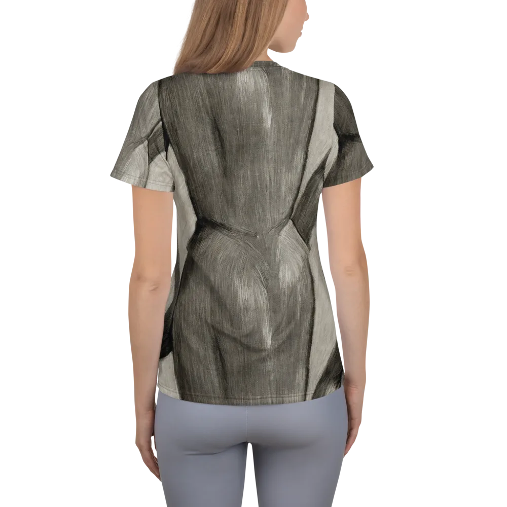 Charcoal Petal on Women's Athletic T-Shirt — Back