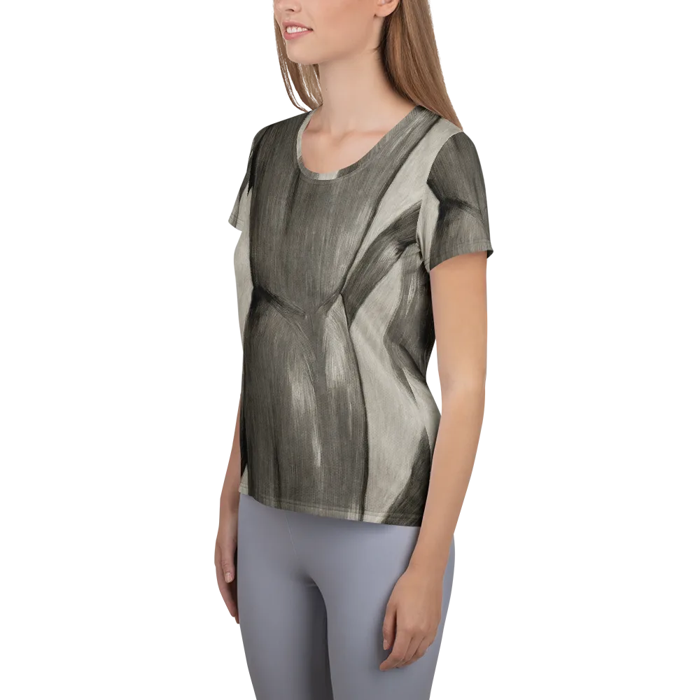 Charcoal Petal on Women's Athletic T-Shirt — Left