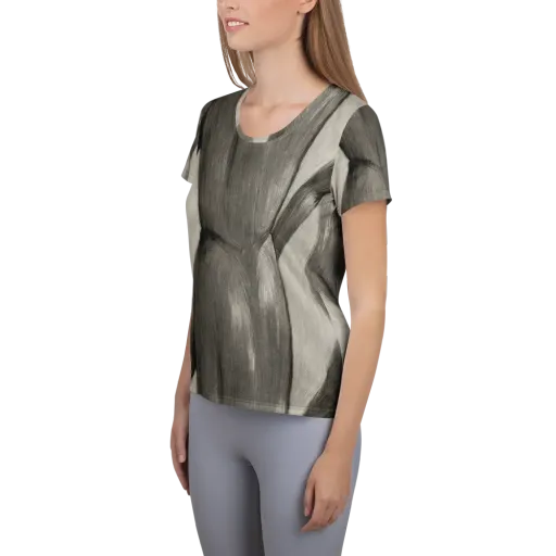 Charcoal Petal on a Women's Athletic T-Shirt