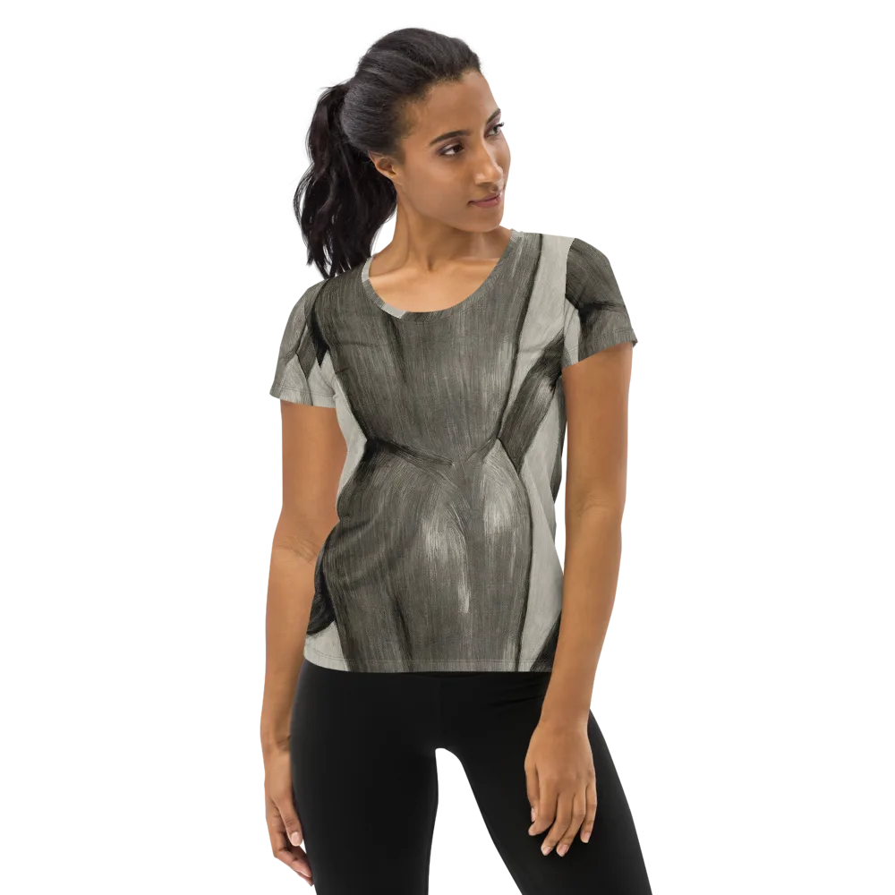 Charcoal Petal on Women's Athletic T-Shirt — Front