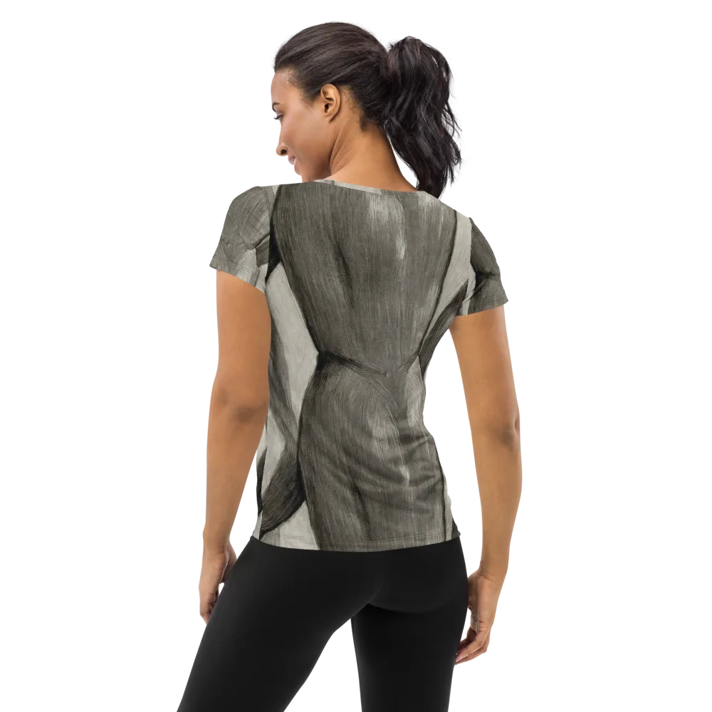 Charcoal Petal on Women's Athletic T-Shirt — Back