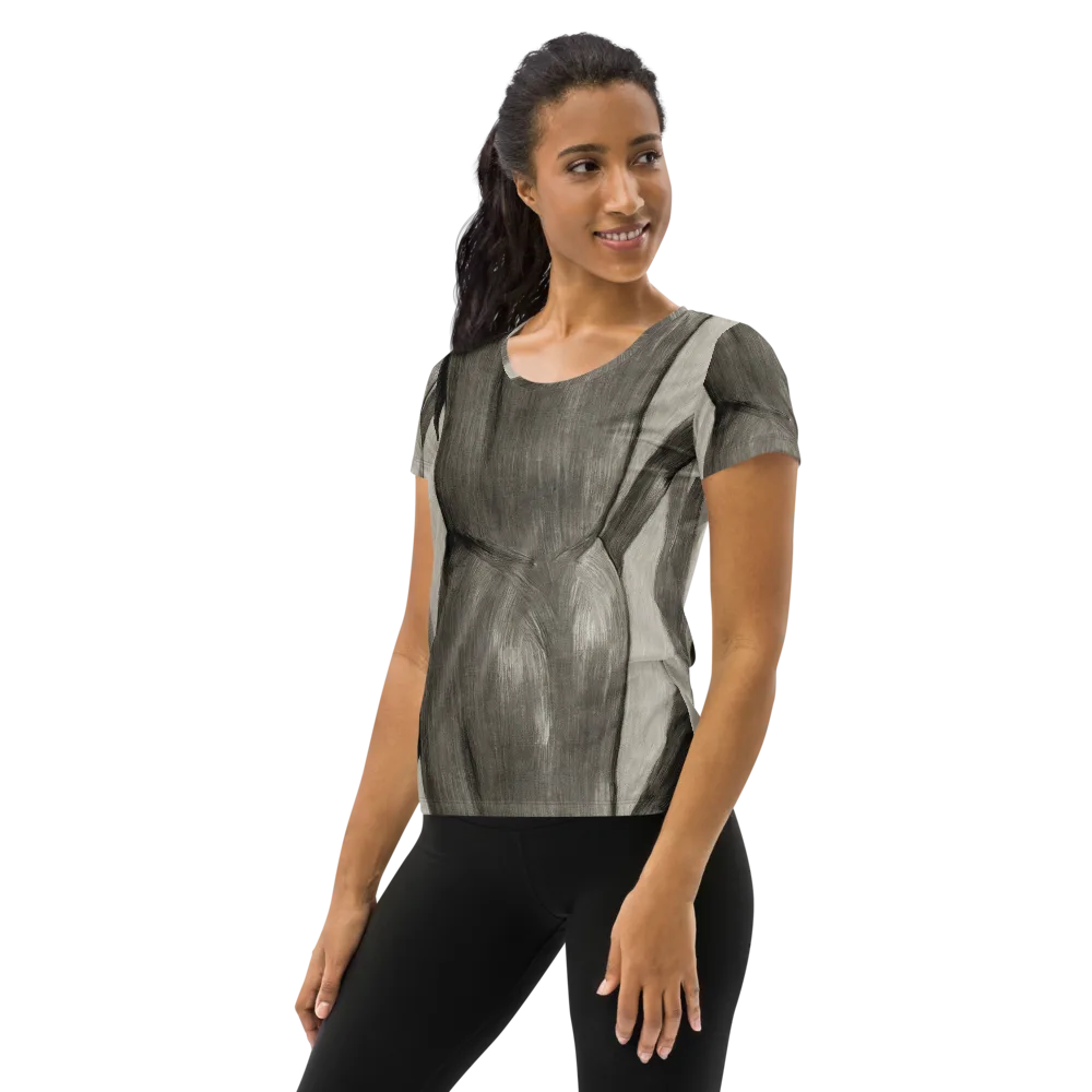 Charcoal Petal on Women's Athletic T-Shirt — Left