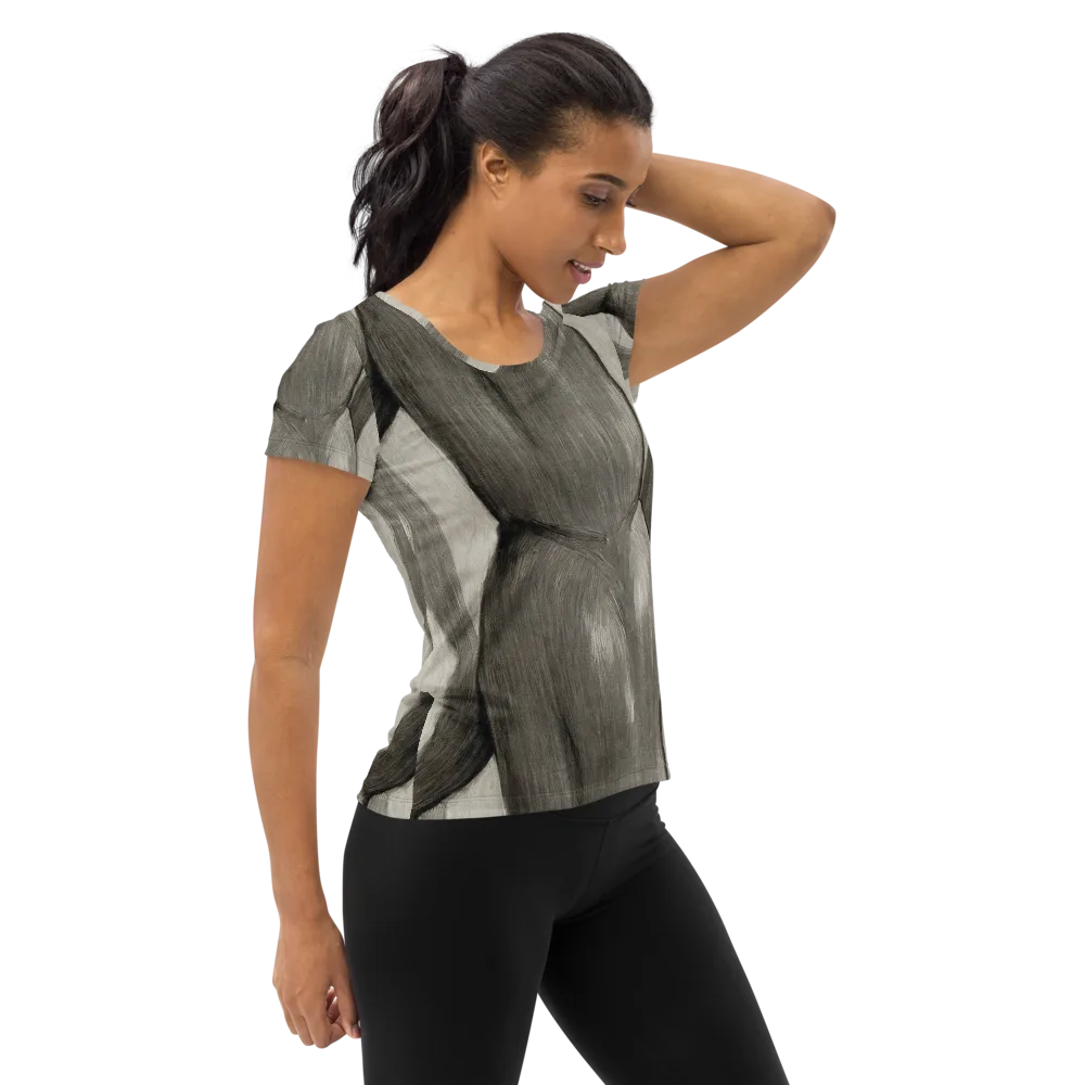 Charcoal Petal on Women's Athletic T-Shirt — Right